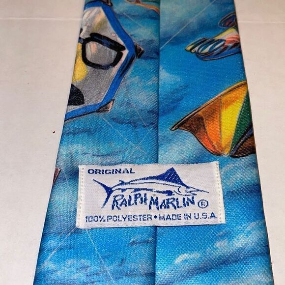 Vintage Ralph Marlin Designer KITES tie 1992 - Picture 5 of 11